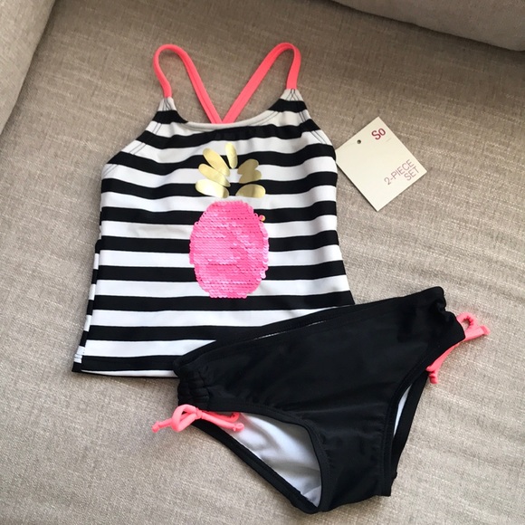 SO Other - NWT So Sequin Pineapple and Stripes Tankini - 4